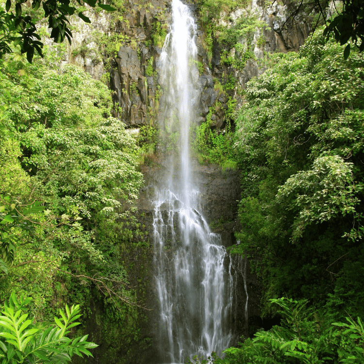 Cascading waterfalls in Hana Hawaii
