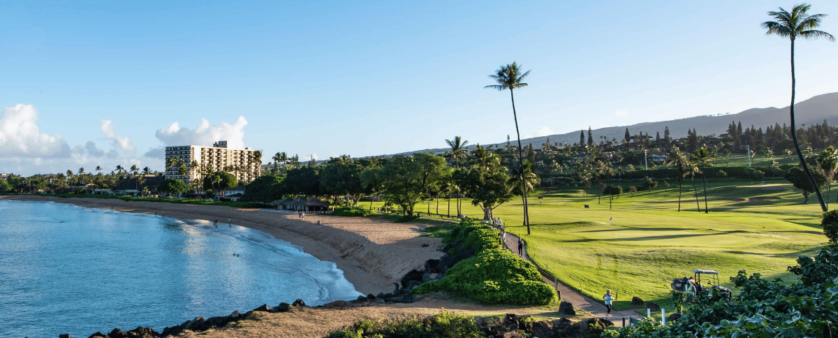 Kaanapali golf course overlooking ocean