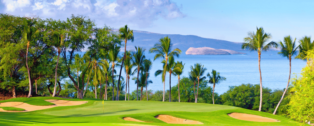 Wailea Gold Golf course overlooking ocean