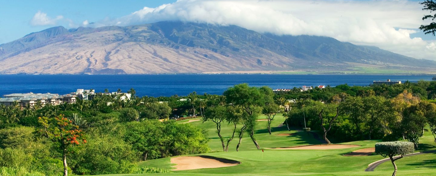 Wailea Blue Golf course overlooking ocean