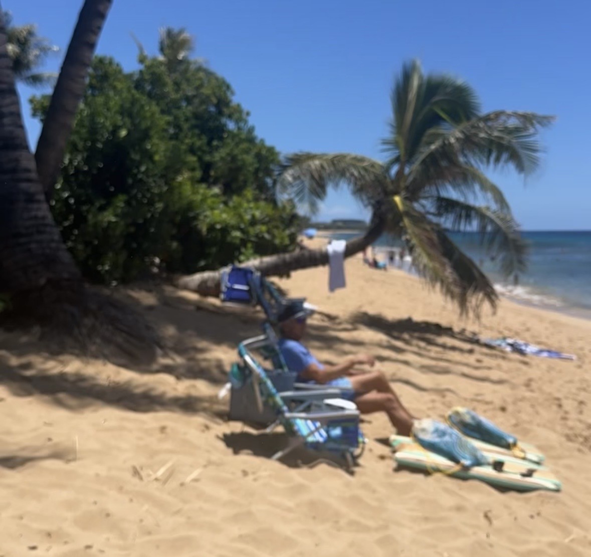 Kaanapali beach Lanei space with modern lounge seating and beverage table overlooking ocean